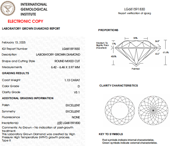 1.13 CT Unique Round Lab Grown Diamond For Solitaire And Halo Engagement Ring