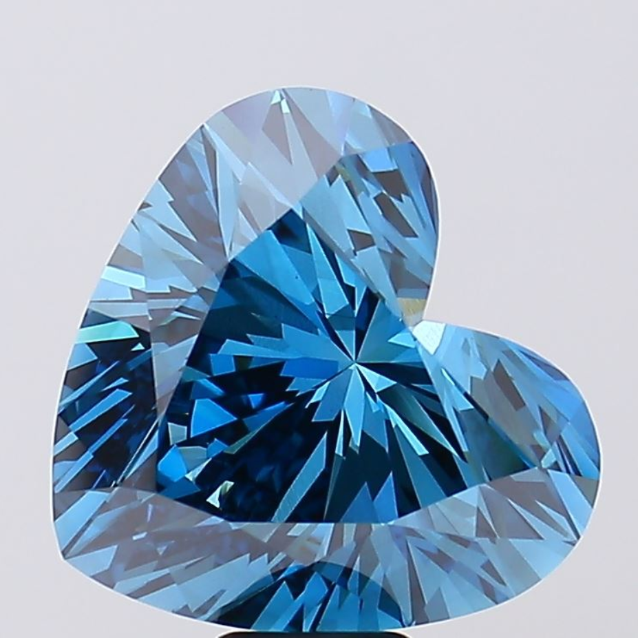 CT Blue Heart Cut Lab Grown Diamond for Anniversary Gift