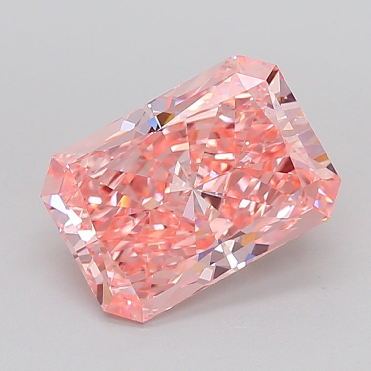 3 CT Radiant Vivid Pink Lab Grown Diamond For Engagement Ring