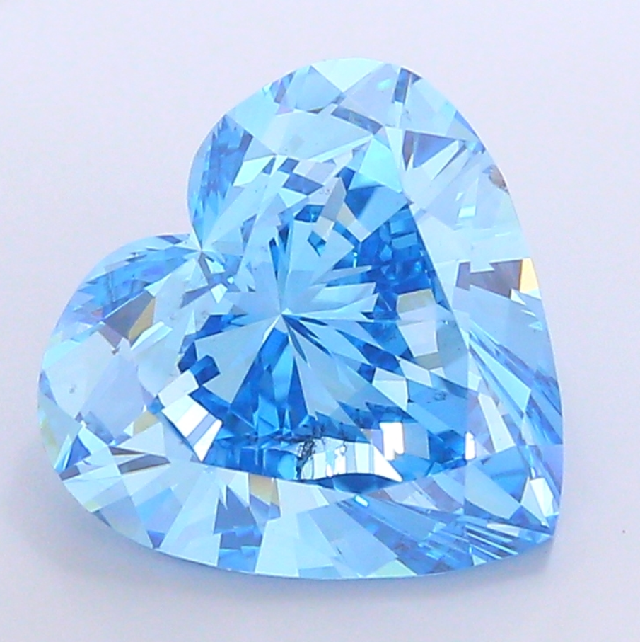 10 CT Blue Heart Cut Lab Grown Diamond for Engagement Ring IGI