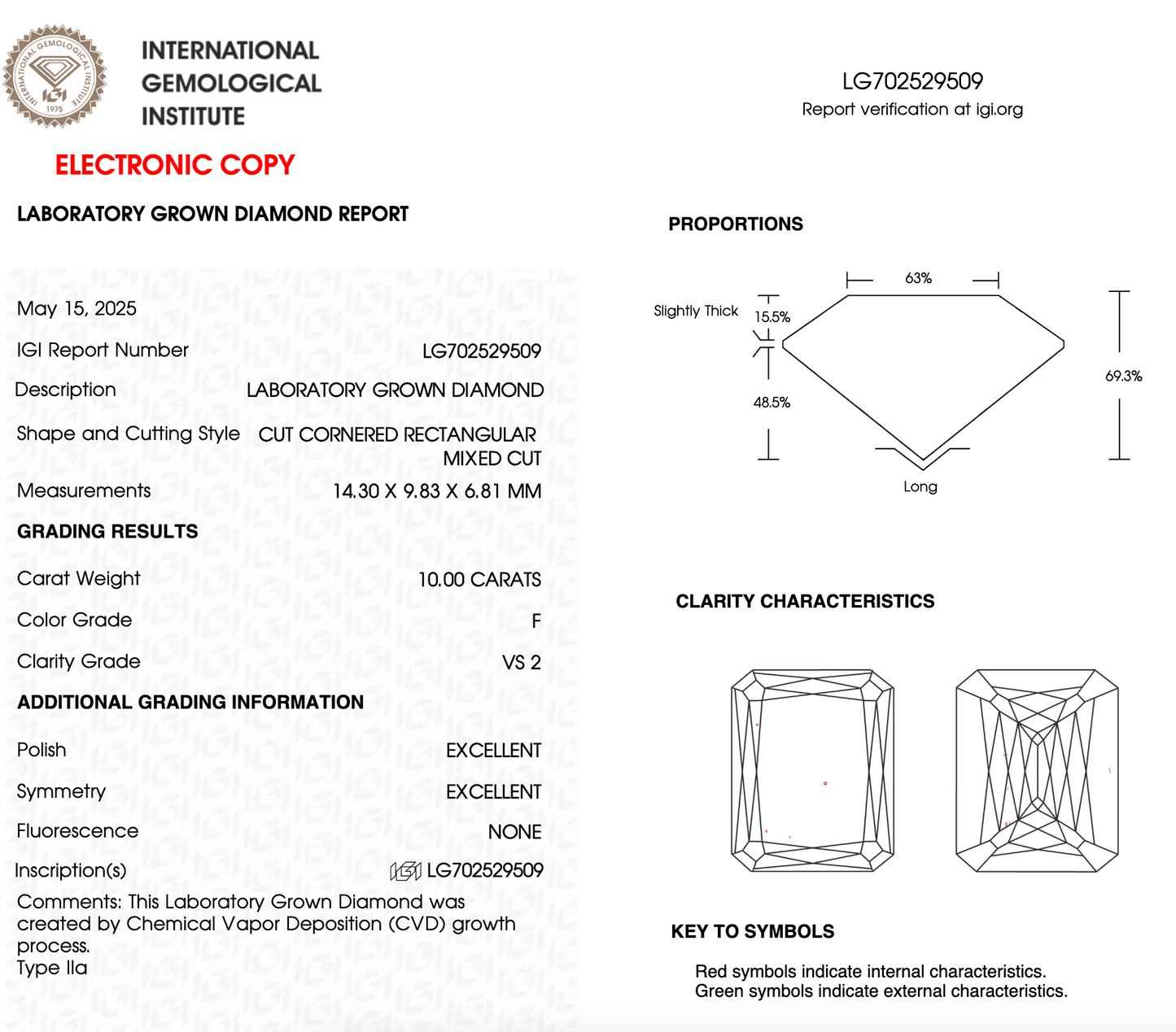 10 CT Criss Cut Lab Grown Diamond For Engagement Ring