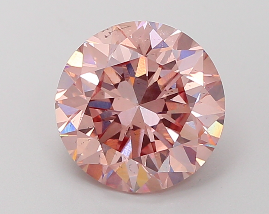 3.24 CT Round Pink Lab Grown Diamond For Engagement Ring