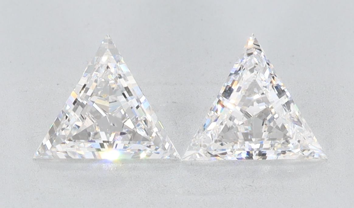 1 CT Triangle Cut Lab Grown Diamond Pair For Earrings
