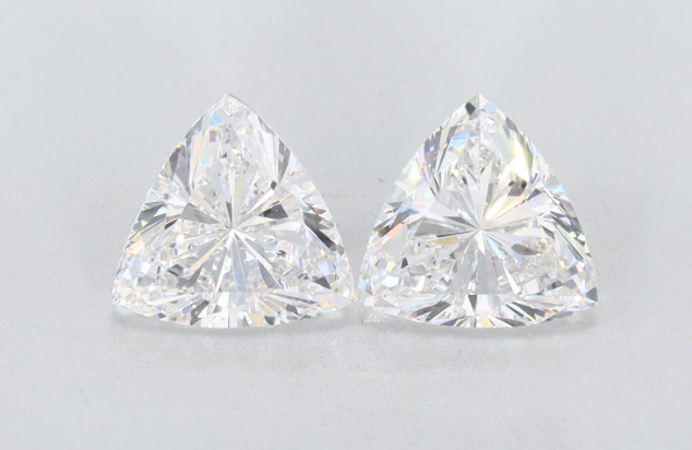 2 Carat Trilliant Cut Lab Grown Diamond Pair For Earrings