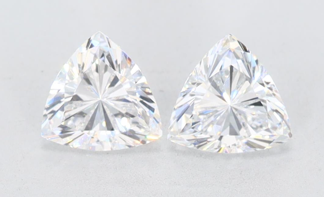 1 CT Trilliant Cut Lab Grown Diamond Pair For Side Stone