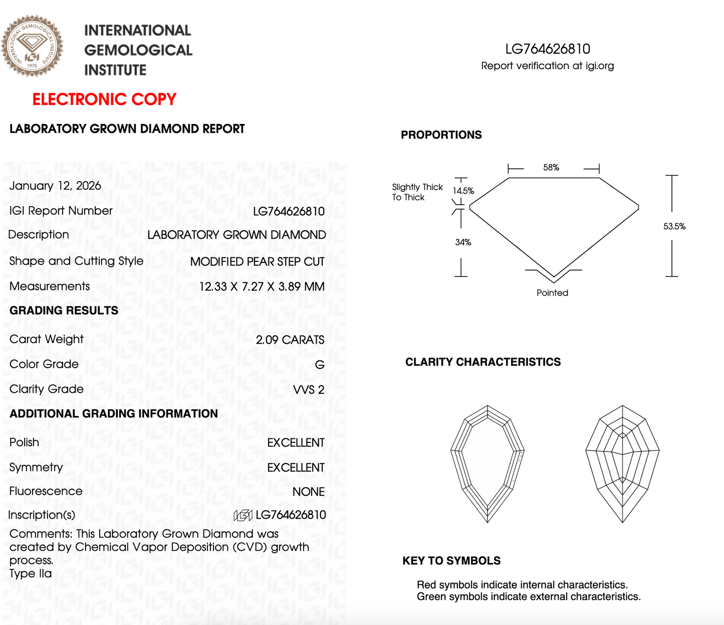 2 CT Unique Pear Lab Grown Diamond For Engagement Ring