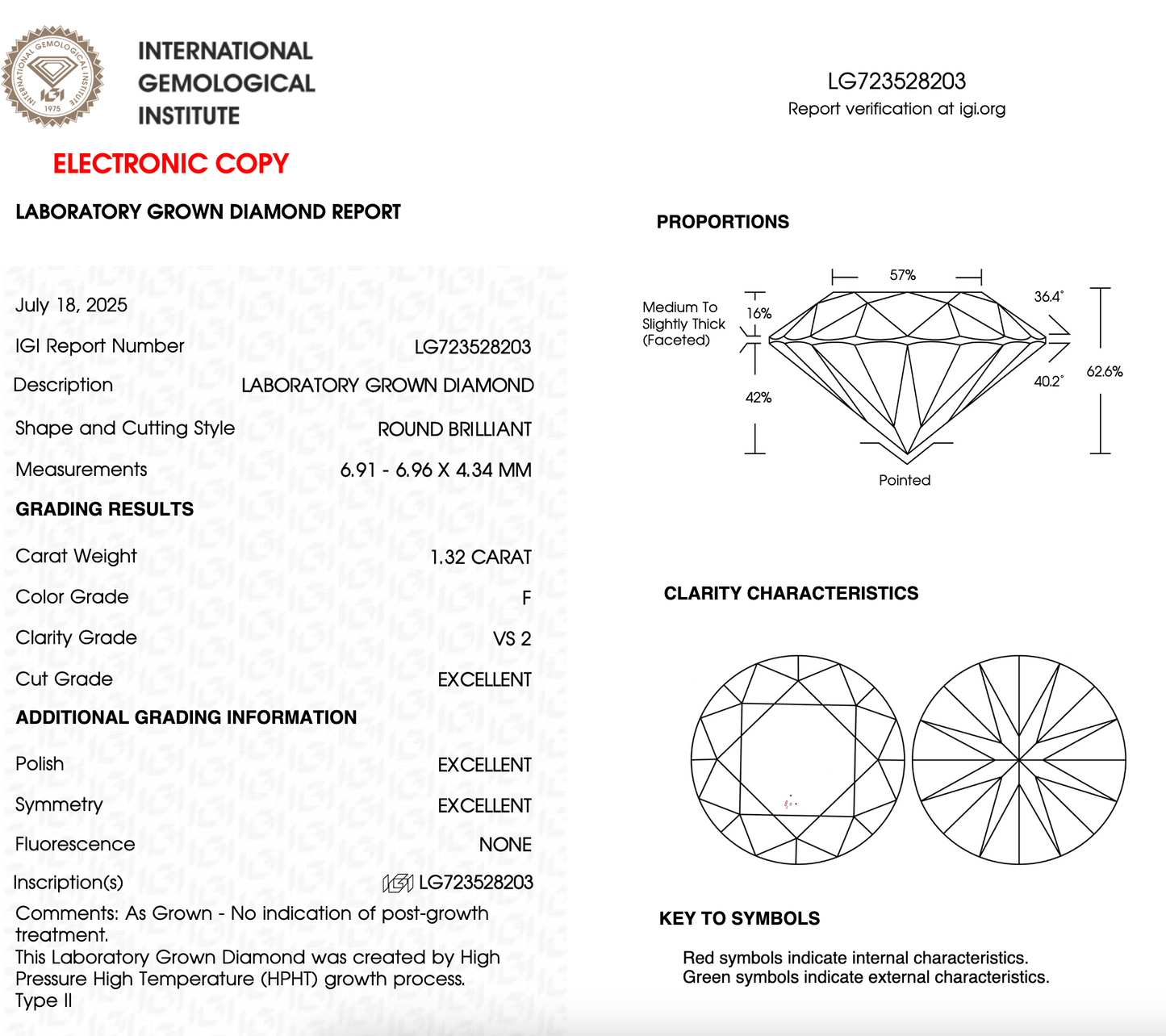 1 CT Round Lab Grown Diamond For Engagement Ring