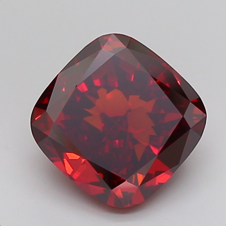 3.15 CT Red Cushion Cut Lab Grown Diamond For Ring