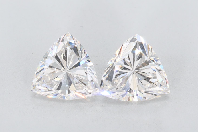 2 Carat Trilliant Cut Lab Grown Diamond Pair For Earrings
