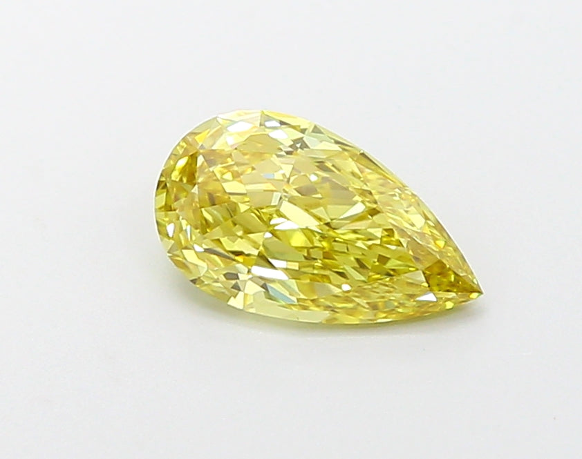 1 CT Yellow Elongated Pear Lab Grown Diamond For Engagement Ring - IGI Certified