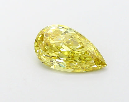 1 CT Yellow Elongated Pear Lab Grown Diamond For Engagement Ring - IGI Certified