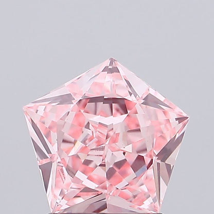 1.50 CT Pink Pentagon Cut Lab Grown Diamond For Engagement Ring - IGI Certified