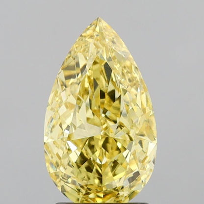 1.74 CT Yellow Pear Lab Grown Diamond For Engagement Ring - IGI Certified