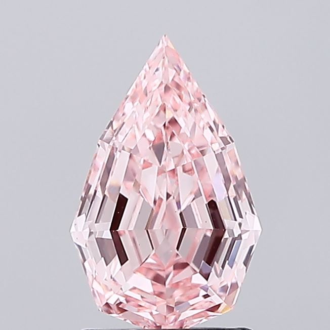 1.84 CT Unique Pink Pear Lab Grown Diamond For Engagement Ring - IGI Certified