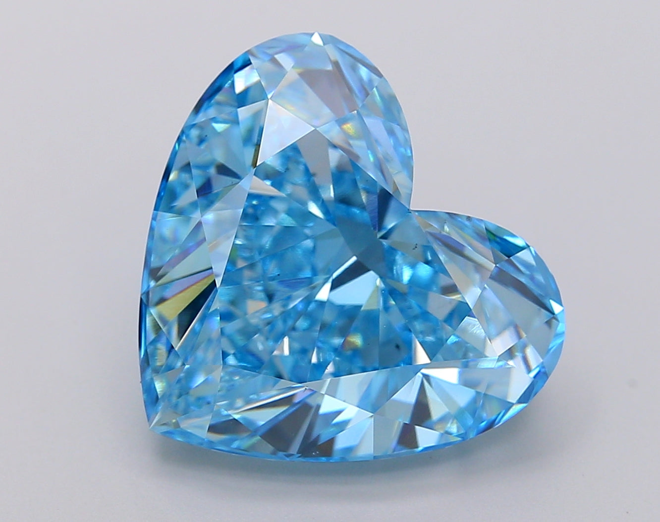 10 CT Vivid Blue Heart Lab Grown Diamond For Engagement Ring