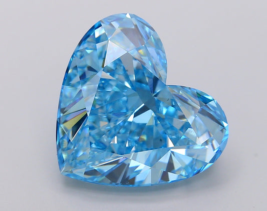 10 CT Vivid Blue Heart Lab Grown Diamond For Engagement Ring