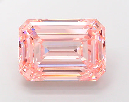 10 CT Pink Emerald Cut Lab Grown Diamond For Engagement Ring - IGI Certified