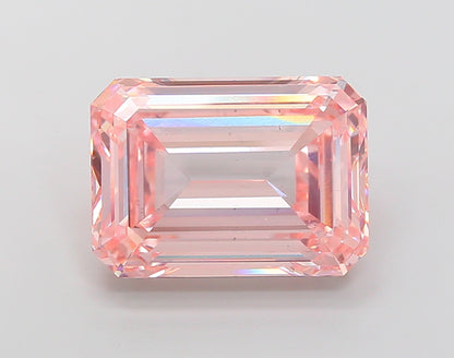 13 CT Pink Emerald Cut Lab Grown Diamond For Engagement Ring - IGI Certified