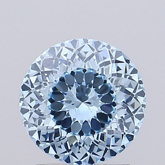 1.45 CT Blue Round Cut Lab Grown Diamond for Engagement Ring or Anniversary Gift | IGI Certified | Best for Necklace or Bracelet | Gift for Wife