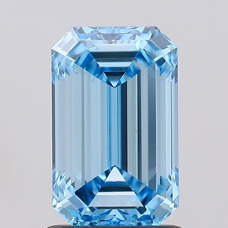 1.30 CT Blue Emerald Cut Lab Grown Certified Diamond For Engagement Ring