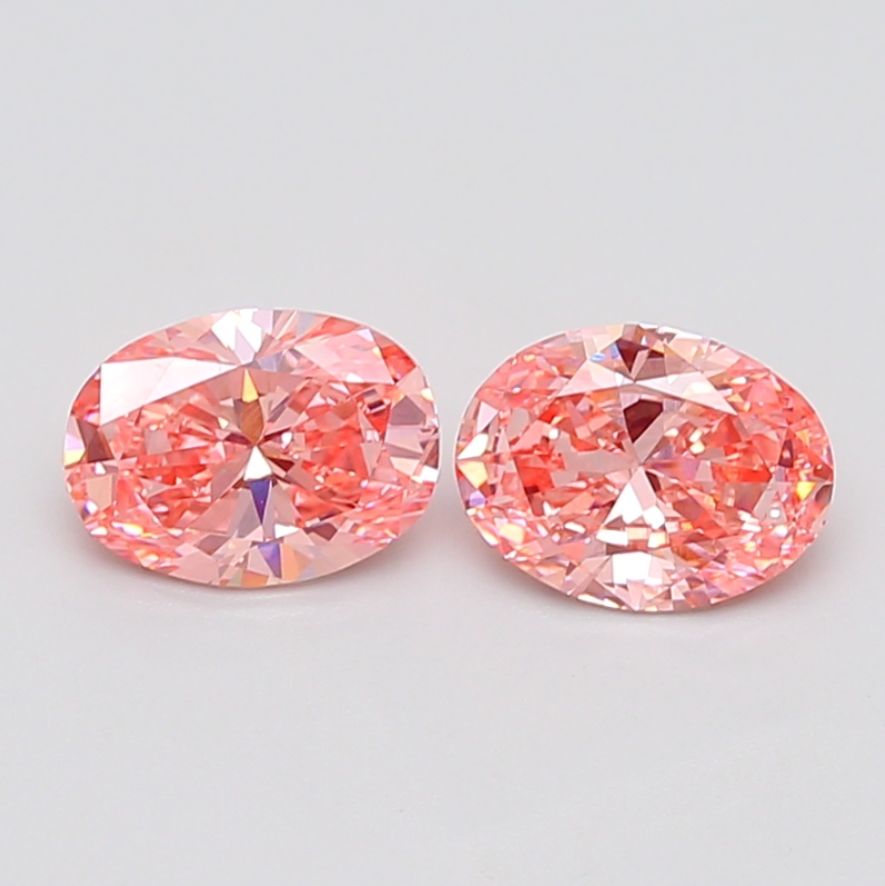1 CT Pink Oval Cut Lab Grown Diamond Pair for Anniversary Gift or Wedding Gift | Diamond for Bracelet or Anklet | Best Gift for Wife
