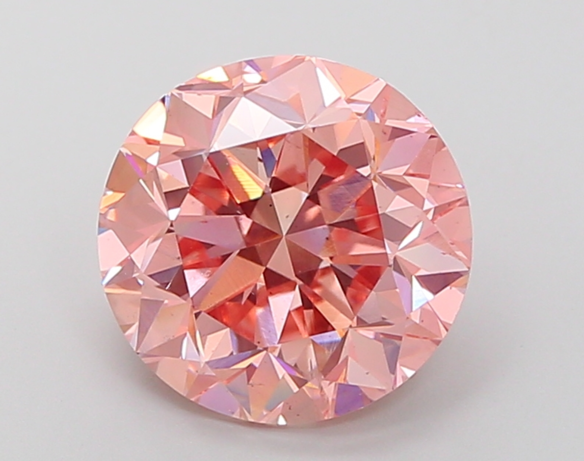 6 CT Pink Round Cut Lab Grown Diamond for Engagement Ring or Anniversary Gift | IGI Certified | Gift for Wife