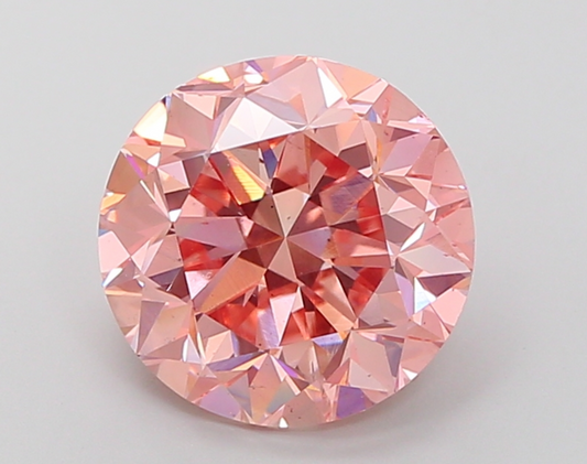 6 CT Pink Round Cut Lab Grown Diamond for Engagement Ring or Anniversary Gift | IGI Certified | Gift for Wife