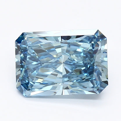 2 CT Blue Radiant Cut Lab Grown Diamond For Engagement Ring - IGI Certified