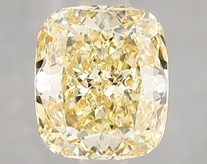 2 CT Yellow Cushion Cut Lab Grown Diamond For Engagement Ring - IGI Certified