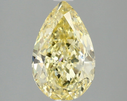 2 CT Yellow Pear Lab Grown Diamond For Engagement Ring - IGI Certified