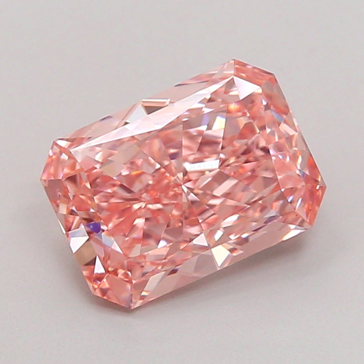 2 CT Vivid Pink Radiant Cut Lab Grown Diamond For Solitaire Engagement Ring