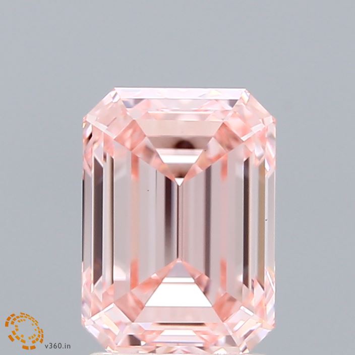 2 CT Pink Emerald Cut Lab Grown Diamond For Engagement Ring - VVS2 IGI Certified