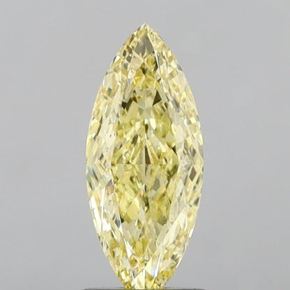 2 CT Yellow Marquise Cut Lab Grown Diamond For Engagement Ring - IGI Certified