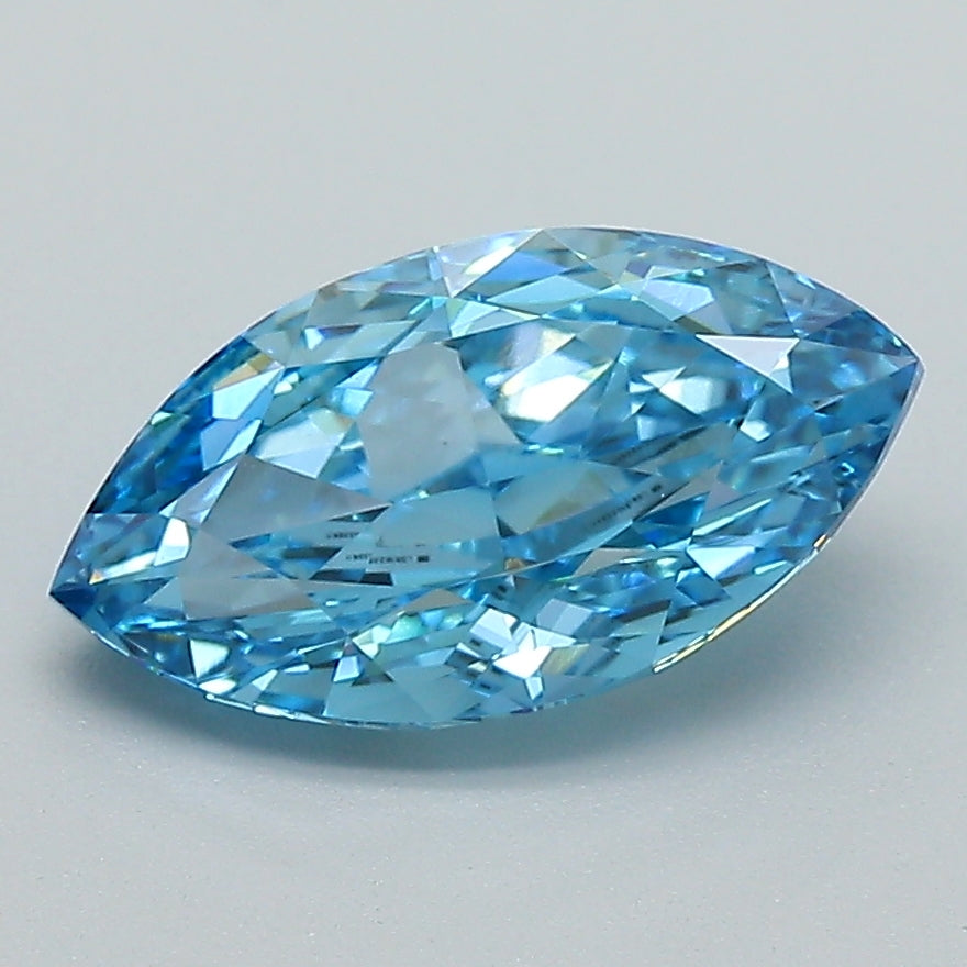 2 CT Blue Marquise Cut Lab Grown Diamond For Engagement Ring - IGI Certified