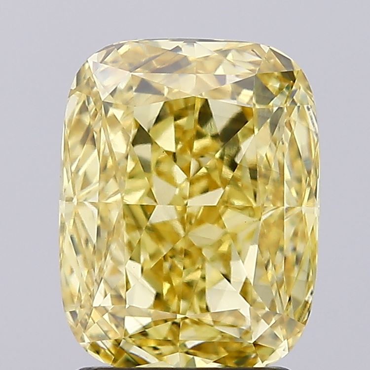 2.21 CT Yellow Cushion Cut Lab Grown Diamond For Engagement Ring - IGI Certified