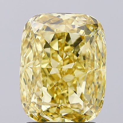 2.21 CT Yellow Cushion Cut Lab Grown Diamond For Engagement Ring - IGI Certified
