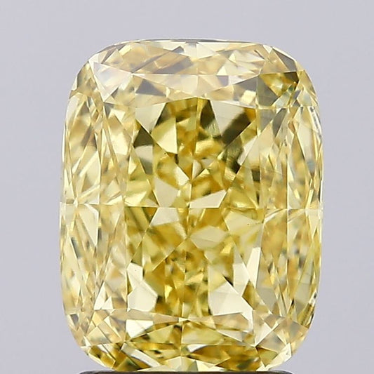 2.21 CT Yellow Cushion Cut Lab Grown Diamond For Engagement Ring - IGI Certified