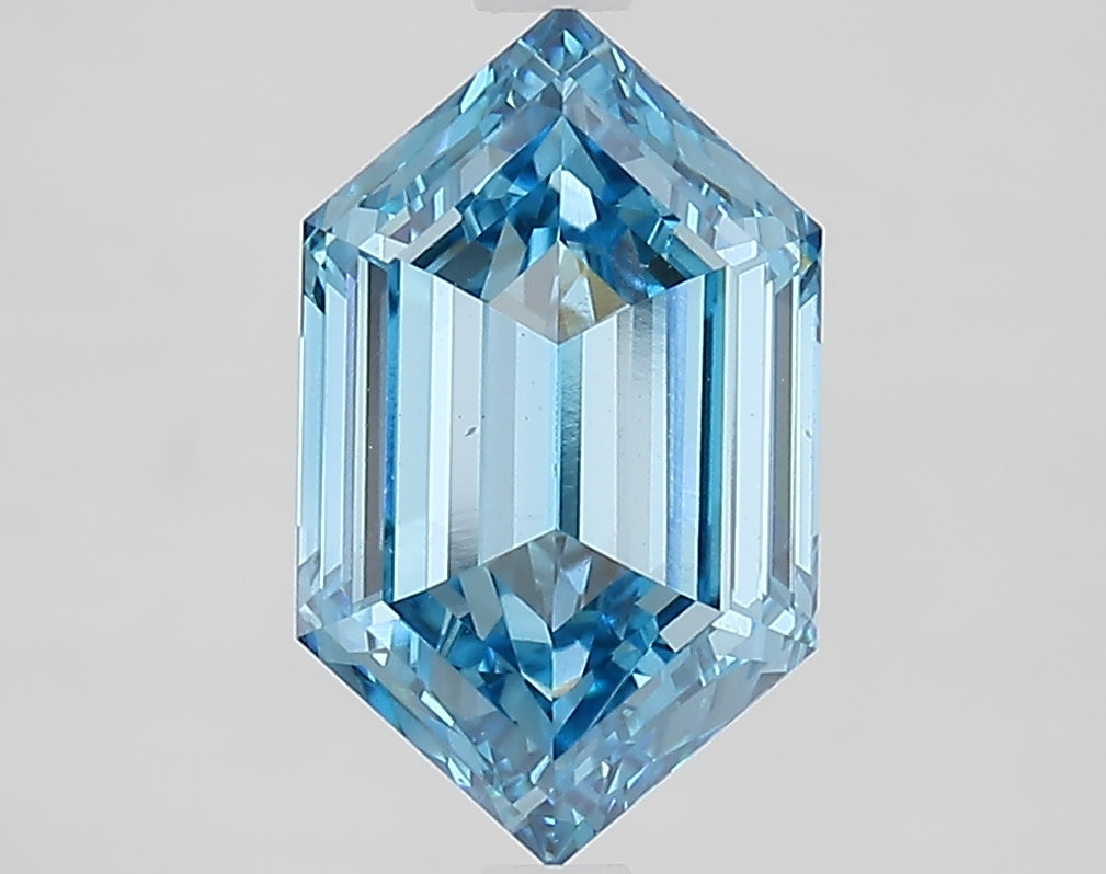 2.63 CT-VS1 Vivid Blue Hexagonal Cut Lab Grown Diamond For Engagement Ring