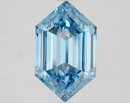 2.63 CT-VS1 Vivid Blue Hexagonal Cut Lab Grown Diamond For Engagement Ring