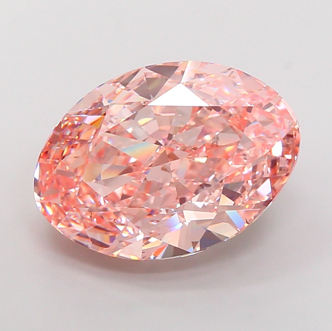 20 CT Pink Oval Lab Grown Diamond For Engagement Ring - IGI Certified