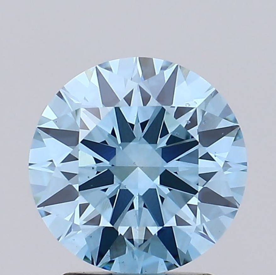 2.17 CT Blue Round Cut Lab Grown Diamond for Engagement Ring | IGI Certified | Diamond for Wedding Gift or Anniversary Gift