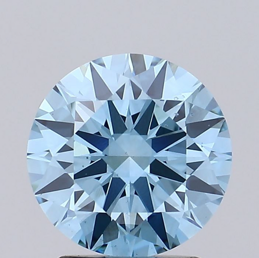 2.17 CT Blue Round Cut Lab Grown Diamond for Engagement Ring | IGI Certified | Diamond for Wedding Gift or Anniversary Gift