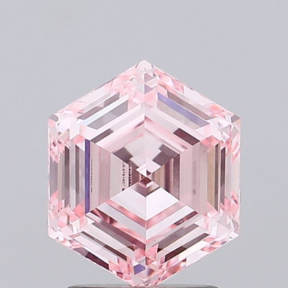 2 CT Pink Hexagonal Lab Grown Diamond for Necklace | Best for Wedding Gift or Bracelet | IGI Certified | Best Gift for Wife