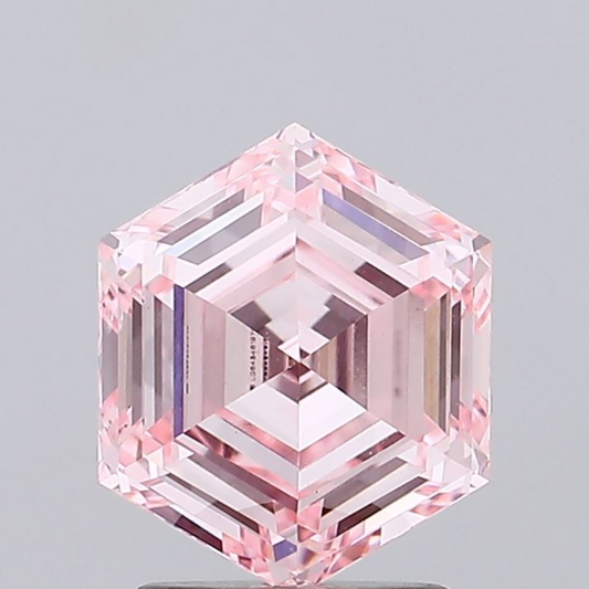 2 CT Pink Hexagonal Lab Grown Diamond for Necklace | Best for Wedding Gift or Bracelet | IGI Certified | Best Gift for Wife