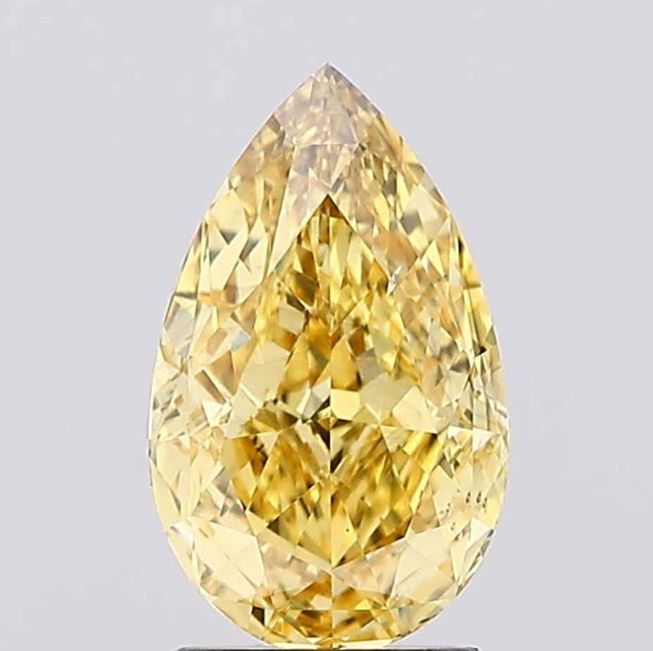 2 CT Yellow Pear Cut Lab Grown Diamond for Wedding Gift | IGI Certified | Diamond for Anniversary Gift or Jewelry
