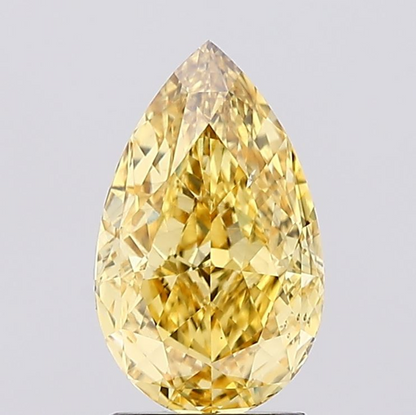 2 CT Yellow Pear Cut Lab Grown Diamond for Wedding Gift | IGI Certified | Diamond for Anniversary Gift or Jewelry