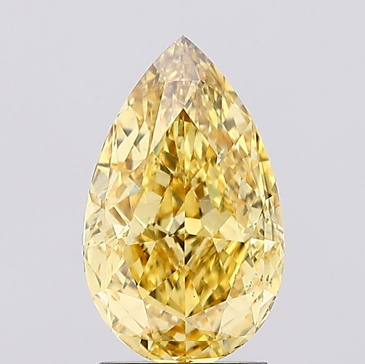 2 CT Yellow Pear Cut Lab Grown Diamond for Wedding Gift | IGI Certified | Diamond for Anniversary Gift or Jewelry