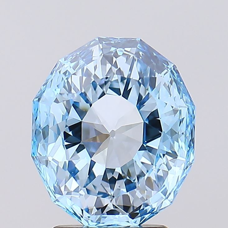 3 CT Unique Blue Oval Lab Grown Diamond For Engagement Ring - IGI Certified VVS2