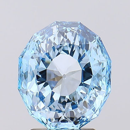 3 CT Unique Blue Oval Lab Grown Diamond For Engagement Ring - IGI Certified VVS2