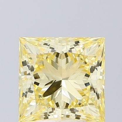 3.04 CT Yellow Princess Cut Lab Grown Diamond For Engagement Ring - IGI Certified